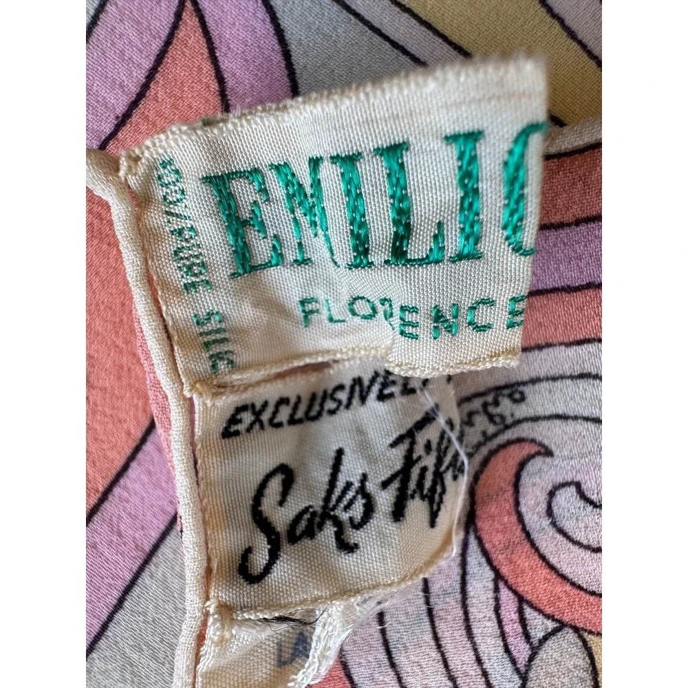 60's EMILIO PUCCI Silk Chiffon Scarf Italy 34